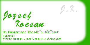 jozsef kocsan business card